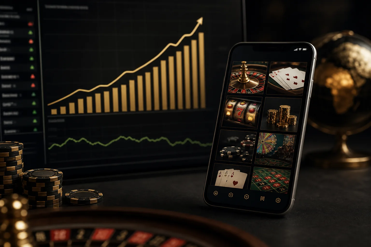 Online casino revenue chart illustrating BetMGM iGaming growth and a more cautious 2026 outlook