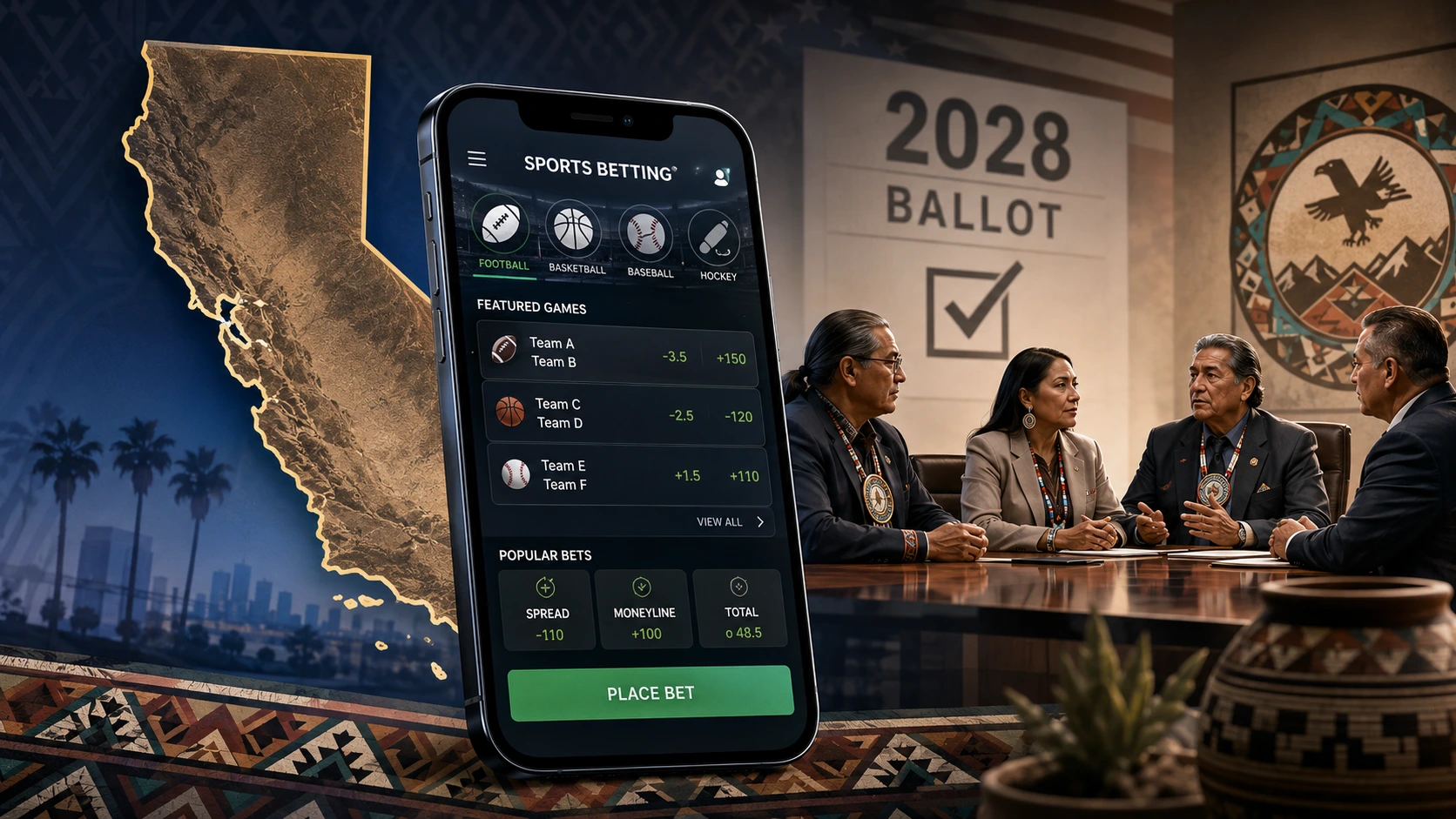 California online sports betting app beside tribal leaders and a 2028 ballot