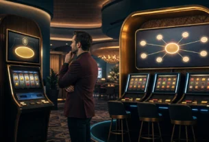 Adult player comparing a standalone fixed jackpot machine with a network of progressive jackpot games
