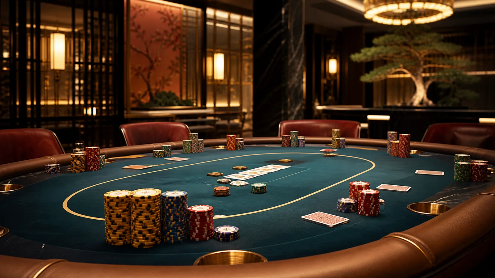 Conceptual luxury high roller poker table representing the APT Baby Superstar Challenge in Incheon