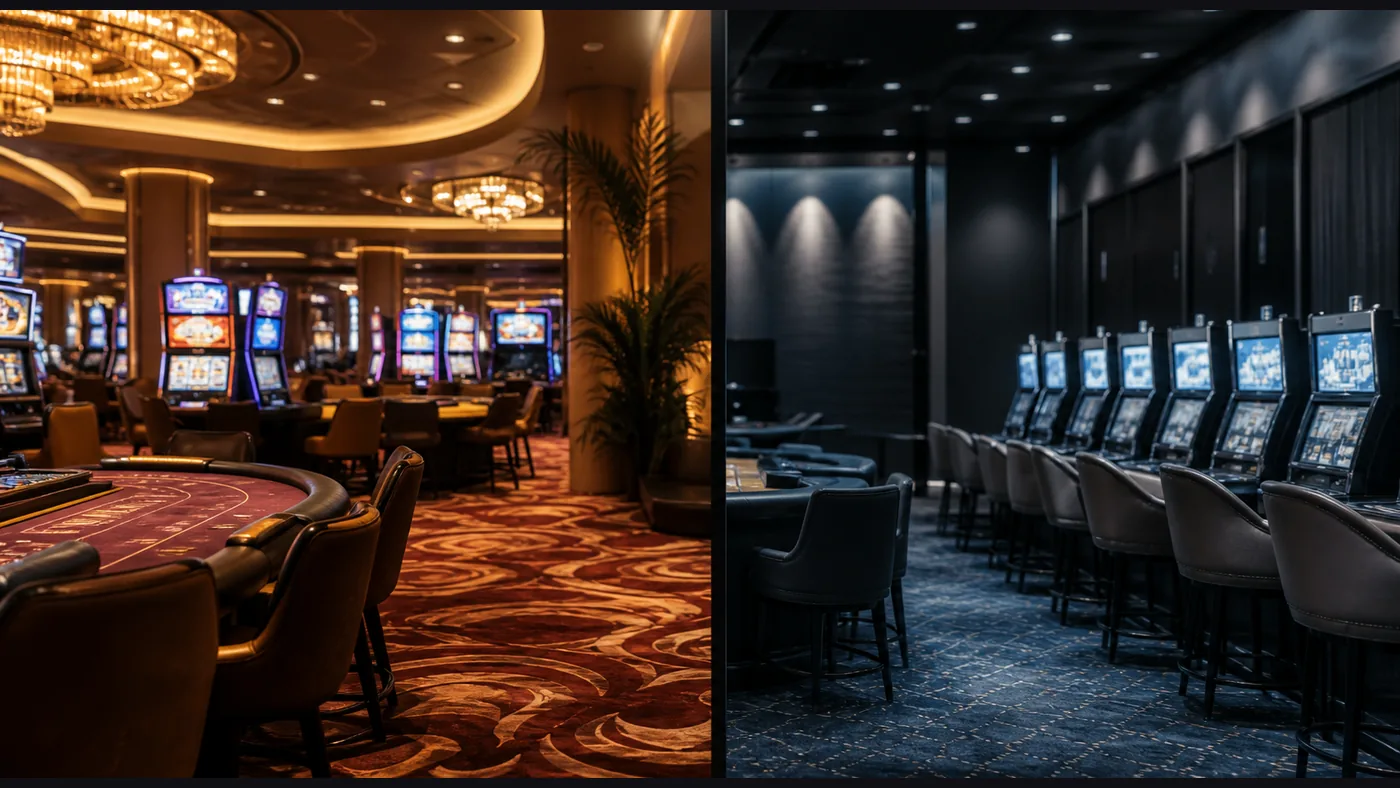Conceptual contrast between stronger North American casino performance and weaker Polish operations