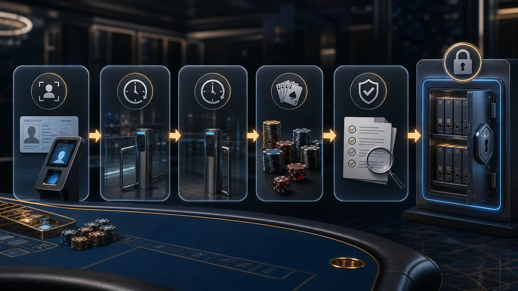 AI-generated secure guest logging workflow for a luxury Nevada gaming salon